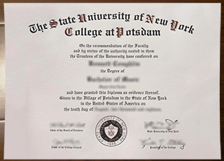 State University of New York at Potsdam diploma