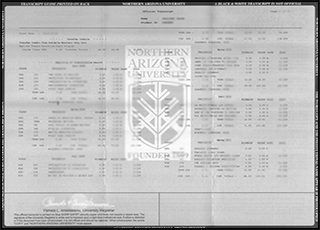 Northern Arizona University transcript