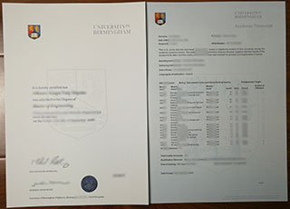 University of Birmingham diploma and transcript