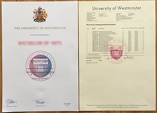 University of Westminster degree and transcript