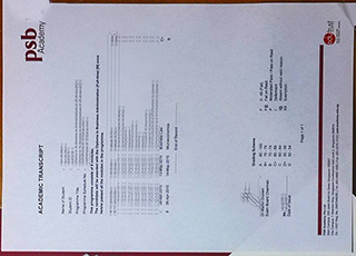 PSB Academy transcript