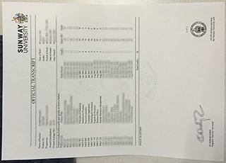 Sunway University transcript