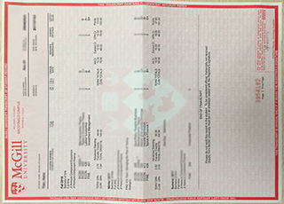 McGill University transcript