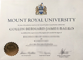 Mount Royal University diploma