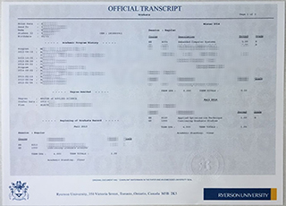 Buy Ryerson University transcript