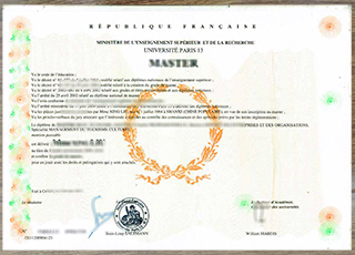 Université Sorbonne Paris Nord diploma