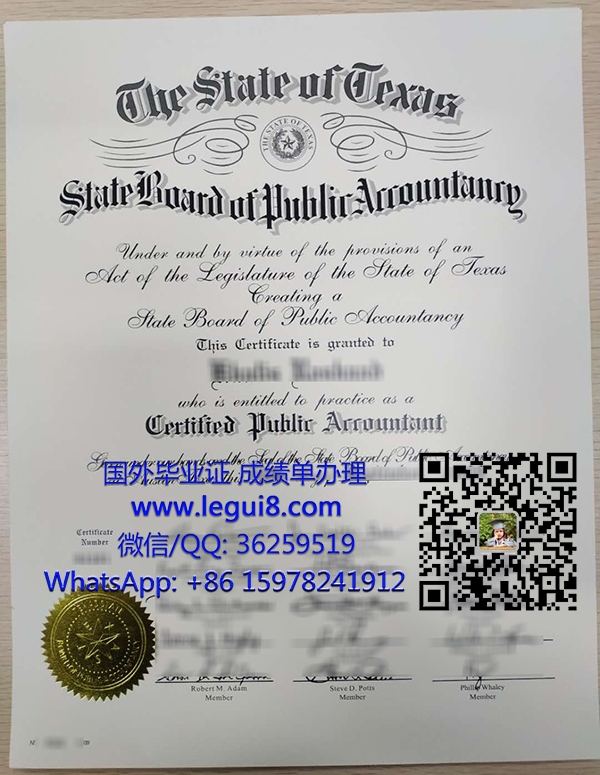 Texas CPA certificate