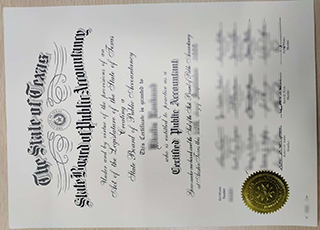 Texas CPA certificate