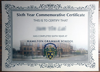 Hamilton Grammar School certificate