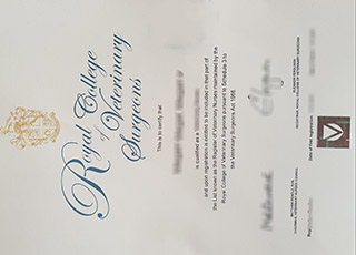 Royal Veterinary College certificate