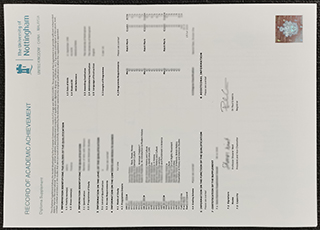 University of Nottingham transcript