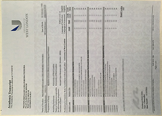 University of West London transcript