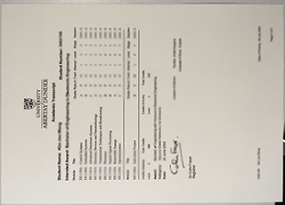 Abertay University transcript