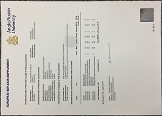 Anglia Ruskin University transcript