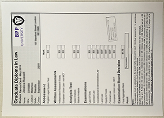 BPP University transcript