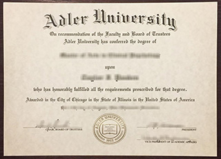 Adler University diploma