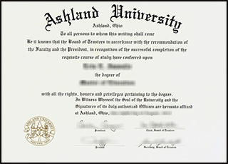 Ashland University diploma