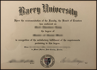 Barry University diploma