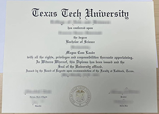 Texas Tech University diploma