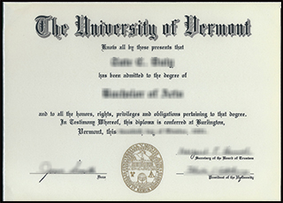 University of Vermont diploma