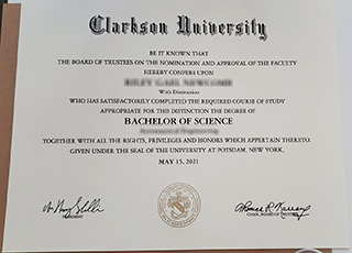 Clarkson University diploma