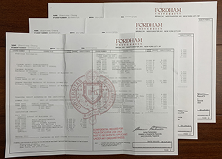 Fordham University transcript