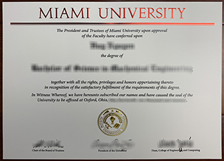 Miami University diploma