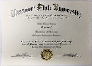 Missouri State University diploma