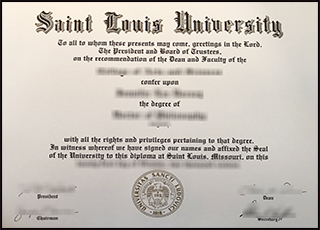 Saint Louis University diploma