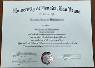 University of Nevada Las Vegas diploma