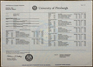 University of Pittsburgh transcript