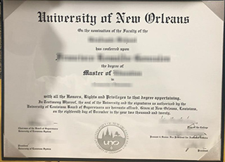 University of New Orleans diploma