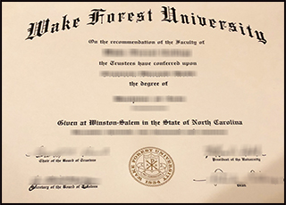 Wake Forest University diploma