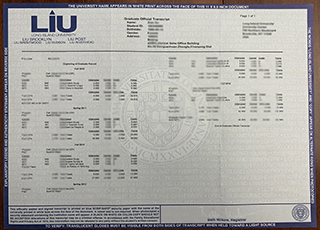 Long Island University transcript