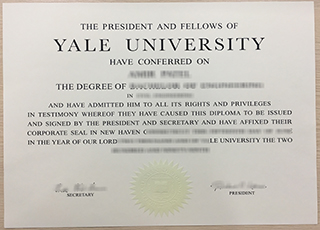 Yale University diploma