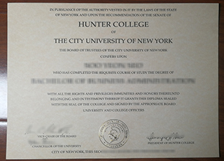 Hunter College diploma