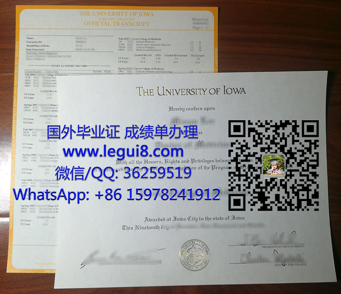 University of Iowa degree and transcript