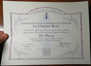 Le Cordon Bleu diploma certificate