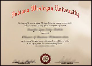 Indiana Wesleyan University diploma