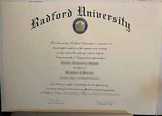 Radford University diploma