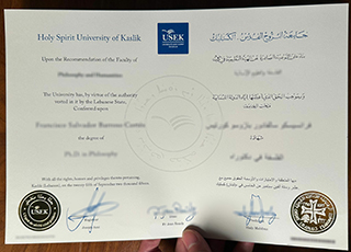 Holy Spirit University of Kaslik diploma