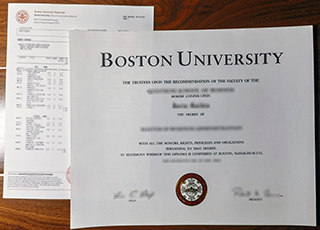 Boston University diploma and transcript