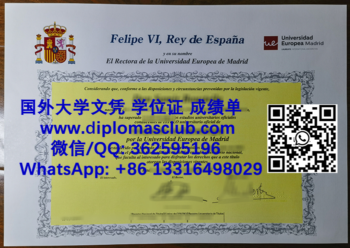 Universidad Europea de Madrid diploma