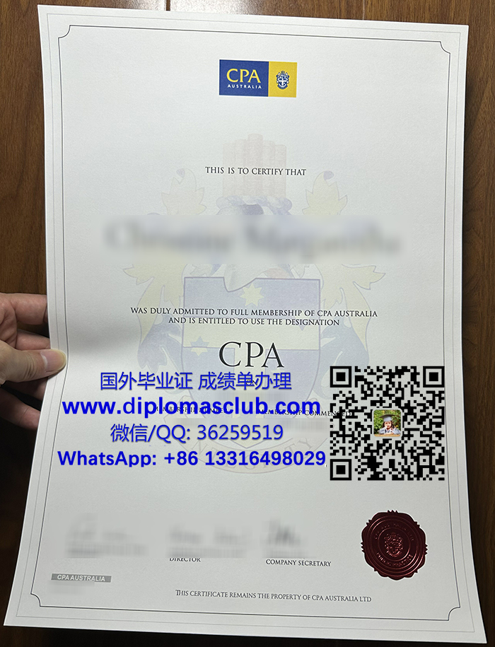 CPA Australia certificate