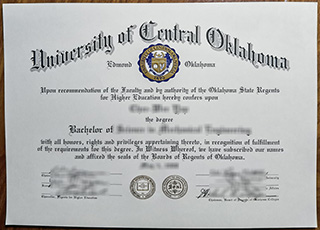 University of Central Oklahoma diploma